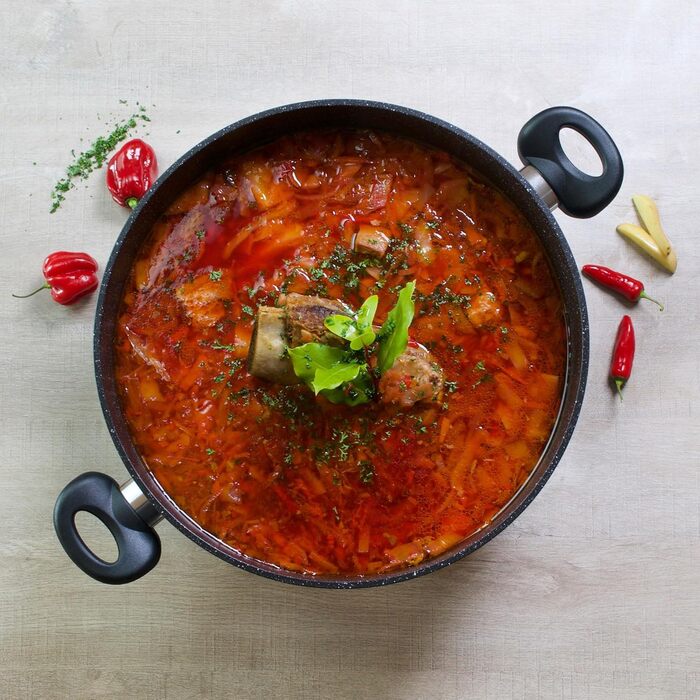 Каструля STONELINE XXL з литого алюмінію, велика, з кришкою, 7 л, антипригарне покриття зі справжніми кам&39яними частинками, індукційний посуд для всіх типів варильних поверхонь, духовка, приготування їжі без жиру та олії, сірий (32 см)