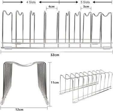 Подставки для посуды на 10 отделений 2 шт черный FLSEPAMB