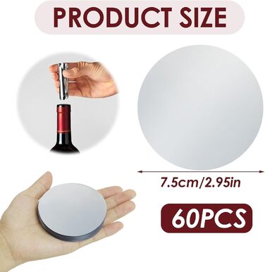 Наливники для вина, 60 шт. , диски для наливання вина, що не протікають, багаторазові, диски для наливання винних пляшок, для вечірок, весілля, дня народження, напоїв, оливкової олії, 75 мм