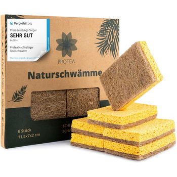 Набір із 6 екологічна губка для посуду з кокосовим скребкома Protea