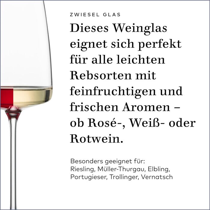 Келих для вина Zwiesel Glass Powerful & Spicy Vivid Senses (набір з 2 шт. ), філігранні келихи для вина, келихи з тритану, які можна мити в посудомийній машині, виготовлені в Німеччині (арт. No 122429) (Келих для вина Light & Fresh (2 шт.))
