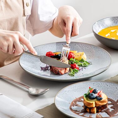 Столовий сервіз з керамограніту, комбінований сервіз vancasso з 32 предметів Карст з фаянсу, набір посуду у вінтажному вигляді на 4-12 осіб (Karst-wt, посуд на 8 осіб)