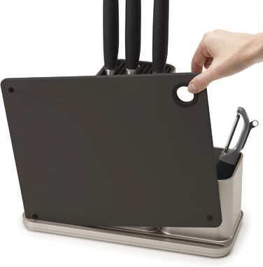 Органайзер кухонний з обробною дошкою, сріблястий CounterStore Joseph Joseph