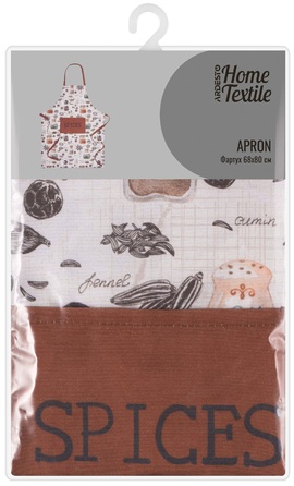 Фартук Ardesto Spice 68х80см, 90% полиэстер, 10% хлопок, бело-коричневый