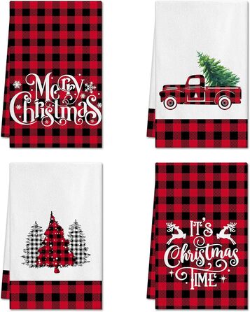 Набір з 4 різдвяних кухонних рушників 45 x 65 см, набір N Ohok