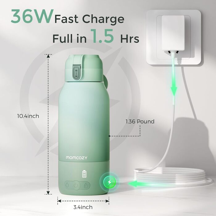 Портативний підігрівач пляшечок 500 мл Momcozy