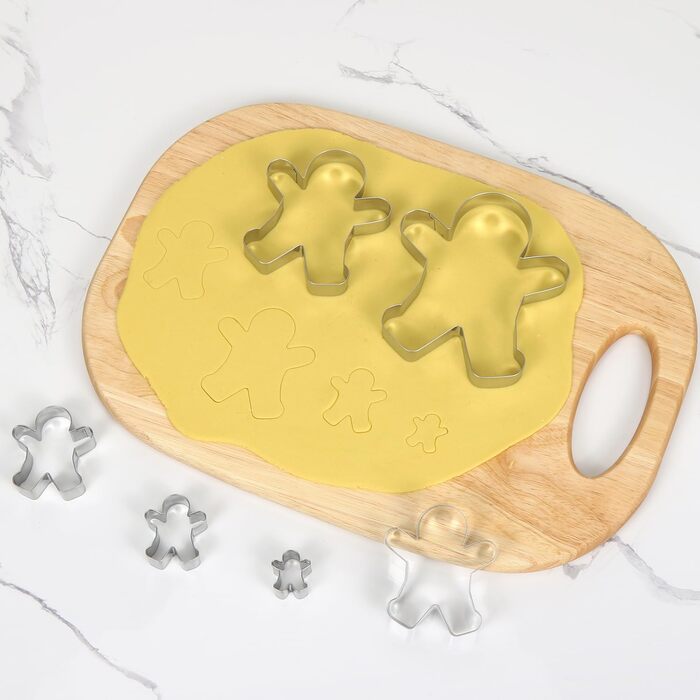 Різдвяні формочки для печива, набір формочок для печива гном Санта Клаус, формочка для печива з нержавіючої сталі у формі лося, формочка для печива з 4 головами лося, подарункові формочки для печива для випікання помадних тортів (барвиста тема A5)