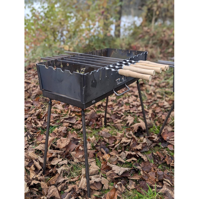 Портативний мангал та 5 шампурів з нержавіючої сталі та сумку Generisch