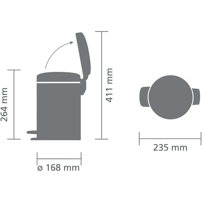 Відро для сміття на педалі Brabantia newIcon, 5л