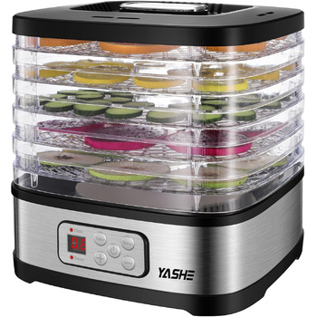 Дегідратор на 5 полиць з електронним керуванням 240 Вт, чорний YASHE