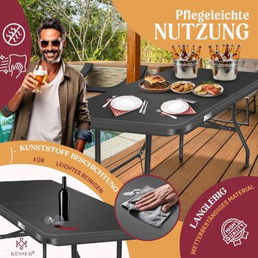 Розкладний стіл для кемпінгу 183 х 76 см KESSER