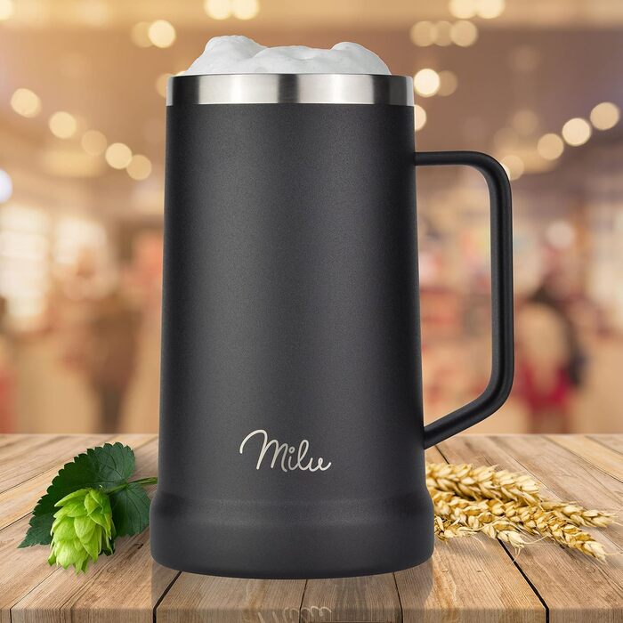 Термокухоль для пива 700 мл чорний Milu