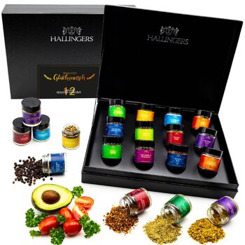 Вітання Hallingers - Подарунковий набір спецій ручної роботи, 5 спецій з усього світу (Набір) - Літній подарунок та ідеальний подарунок для барбекю День народження, вітання, новоселення, річниця, вітання., 5 спецій (72253) (Вітання., 12 спецій (73653))