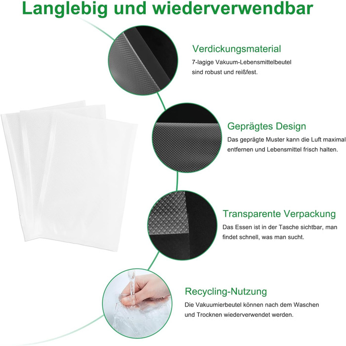 Вакуумні пакети 100 пакетів 15 x 20 см Gokilife