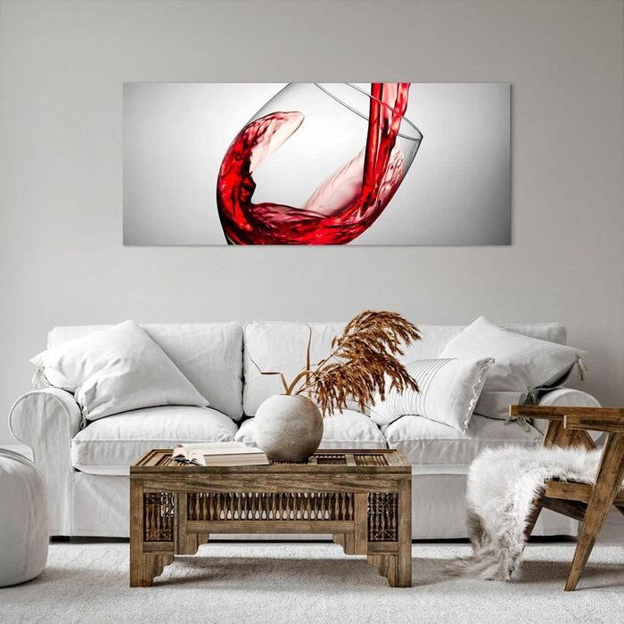 Панорамні картини на полотні 160x50 см картина на полотні з келихом вина велика XXL настінна прикраса картина спальня кухня настінні картини прикраса вітальні настінний декор полотно настінний друк мистецтво AB160x50-2258 (120Д x 50Ш см)