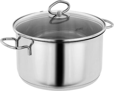 Набір каструль Head Merkur з нержавіючої сталі індукційні каструлі з обідком, літровою шкалою та скляною кришкою (6 предметів)