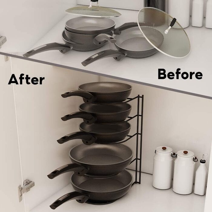 Органайзер для посуду 30 см, 5 полиць, чорний SASONCO