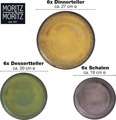 Набір обідніх тарілок на 6 персон, 18 предметів, Gourmet Moritz & Moritz