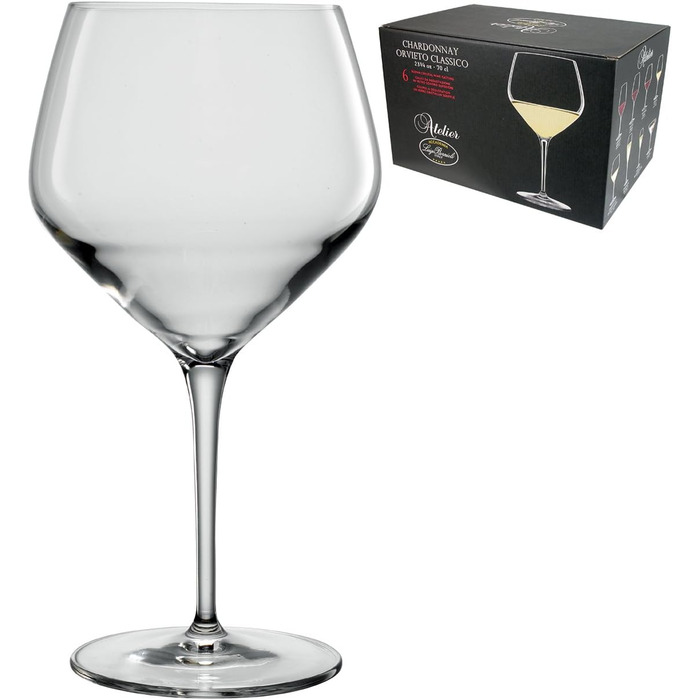 Набір келихів Bormioli Luigi Atelier для Шардоне, звукове скло, прозоре, 70 мл, 6 предметів