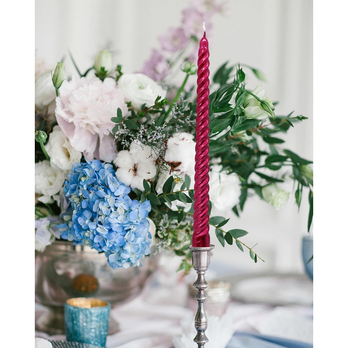 Набір з 4 конічних спіральних свічок 2 х 25,5 см, червоний Alederways