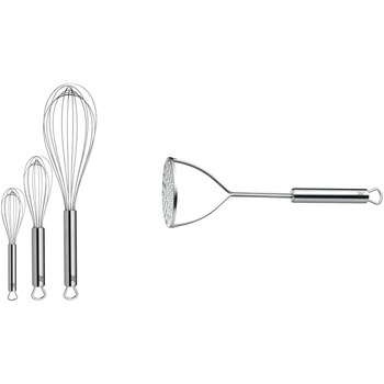 Набір віночків WMF Profi Plus 3 шт. и, віночок з нержавіючої сталі частково матовий, віночок, віночок, можна мити в посудомийній машині (в комплекті з картоплем'ялкою)