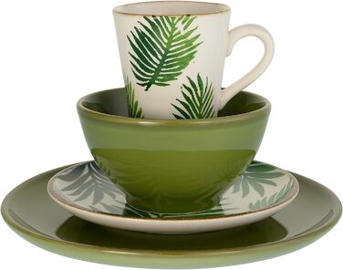 Набор посуды на 4 персоны, 16 предметов, зеленый Ibiza Creatable