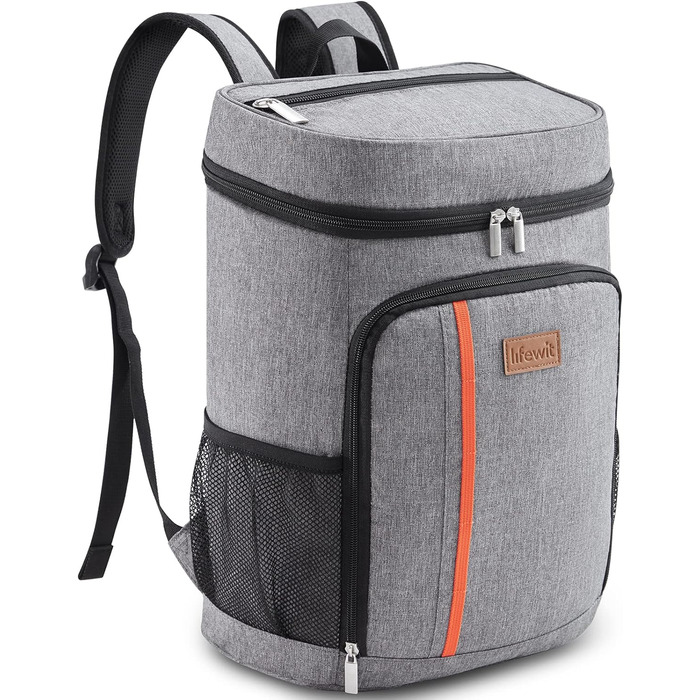 Герметичная сумка-холодильник Рюкзак Водонепроницаемый рюкзак для пикника Изолированная сумка для ланча для мужчин Женщины Работа Пикники Пляж Кемпинг Путешествия Активный отдых, серый серый M, 22L Cool Pack