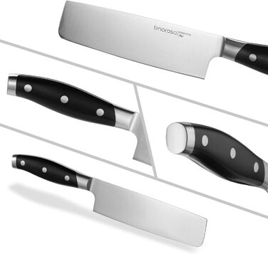 Ніж для чищення овочів linoroso 9 см Ніж для чищення овочів Гострі ножі для фруктів Кухонні ножі Маленькі кухонні ножі Німецькі поковки з вуглецевої сталі Ергономічна ручка з елегантною подарунковою коробкою - Classic Series (7-дюймовий ніж Nakiri)