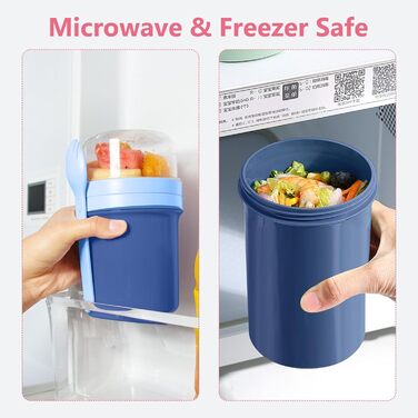 Стаканчик для пластівців 800 мл із ложкою, синій Acasimo