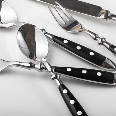 Набор столовых приборов на 6 персон, 30 предметов, черный Alata