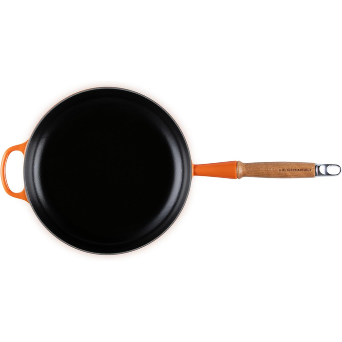 Сковорода чавунна 26 см з дерев'яною ручкою, полум'яно-червоний Signature Le Creuset