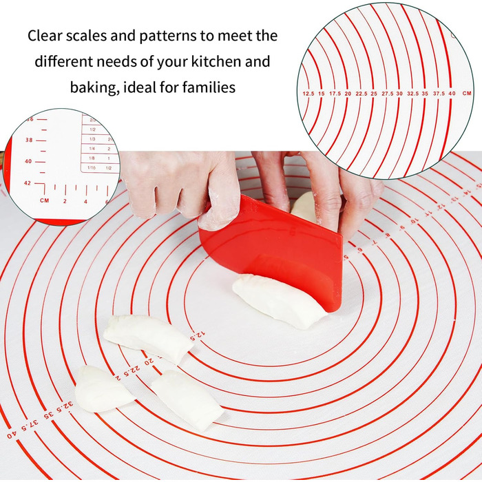 Силіконовий килимок для випічки 70 х 50 см червоний Behiruch