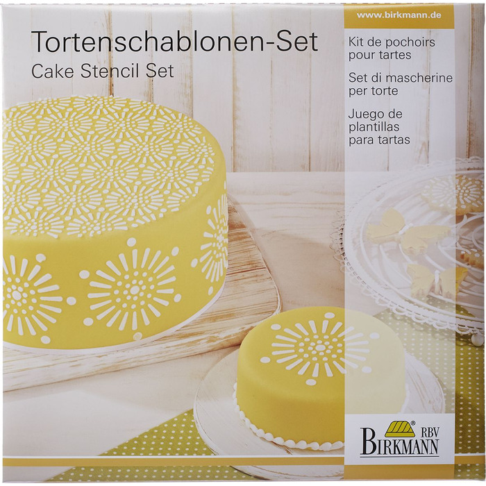 Набір трафаретів з мереживним візерунком для торта, 2 предмета, Mandala RBV Birkmann