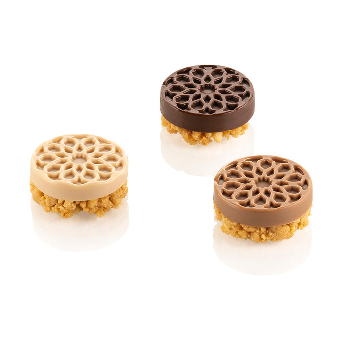 SF378/C Форма силіконова 'мавританські візерунки' Ø40 h16 мм (15x19 мл Tot. 285 мл)