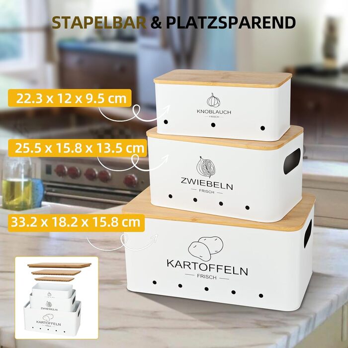 Ящик для зберігання з кришкою 3 шт білий Avmvnvc