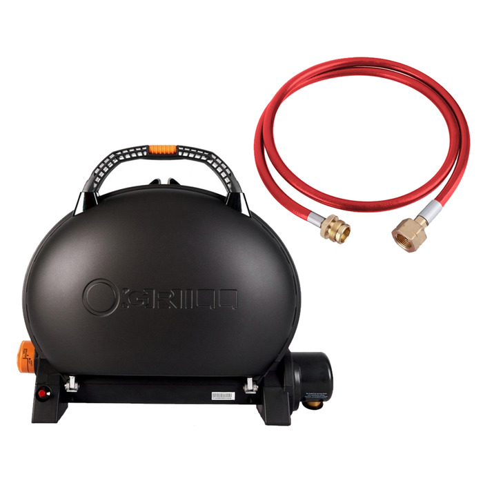 КОМПЛЕКТ Портативний переносний газовий гриль O-GRILL 500, чорний + шланг в подарунок! Код: 011672