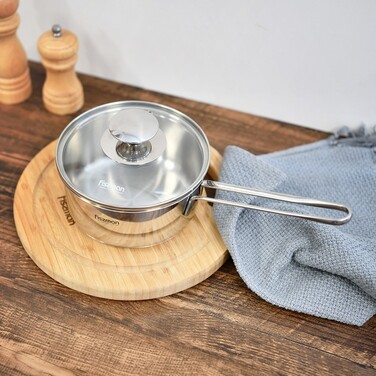 Ківш зі скляною кришкою  600 мл BAMBINO Fissman