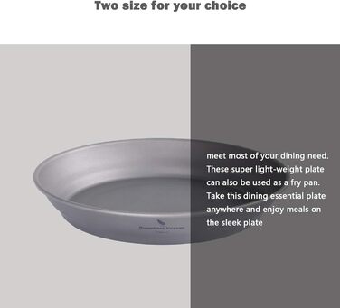 Безграничное путешествие Титановая пластина Тарелка Наружная посуда для кемпинга Уличная чаша Титановая посуда и приборы Измерительный набор для кемпингового рюкзака (Ti15166B-J)