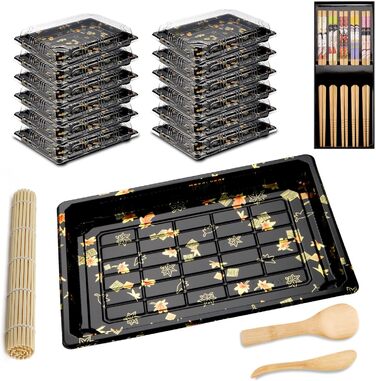 Набір для суші 20 предметів чорний Mbsomnus