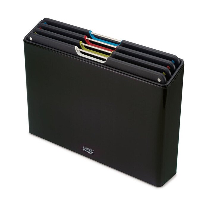 Набір обробних дощок, 4 предмети в корпусі, чорний Folio Steel Joseph Joseph