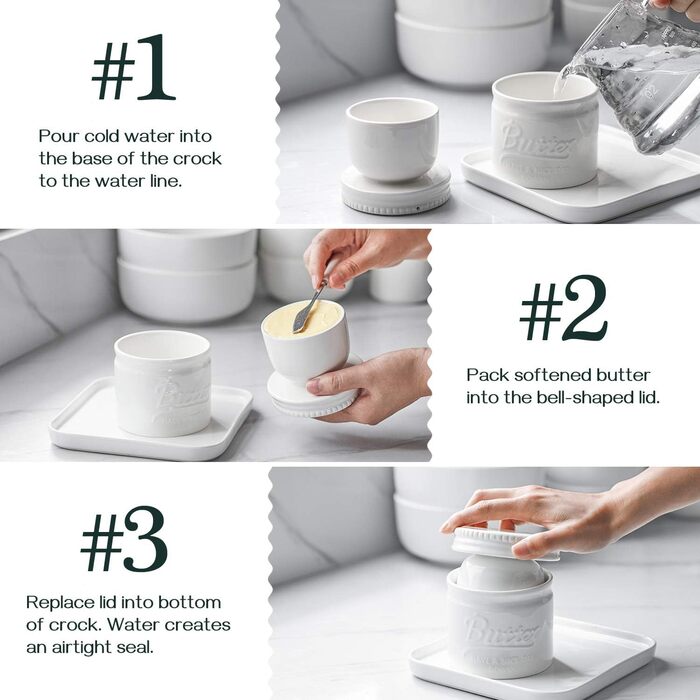 Фарфоровый горшок для масла с крышкой, белый DOWAN