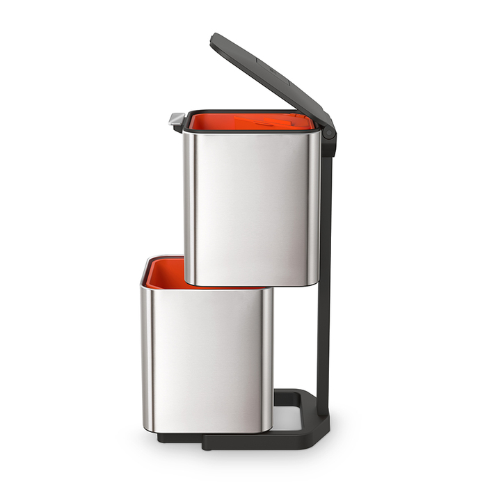 Контейнер для сміття з двома баками 60 л металік Totem Compact Joseph Joseph