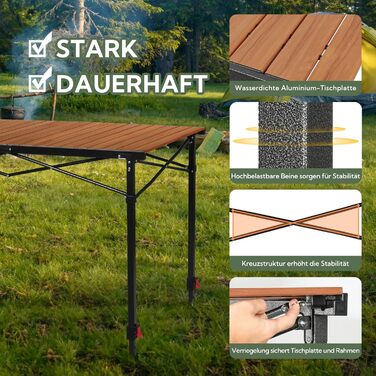 Складаний кемпінговий стіл 120 х 70 см Join Nature