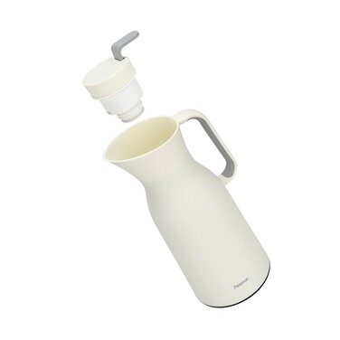 Термоглечик Fissman 1000 мл, колір БІЛИЙ пластиковий корпус зі скляною колбою (19841)