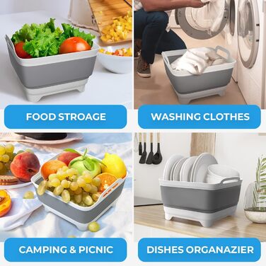 Складана чаша для миття посуду для кемпінгу 30 х 31 х 20 см FHzytg