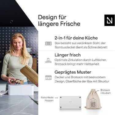 Корзина для хлеба белый 34 x 19,5 x 13,5 см LARS NYSØM