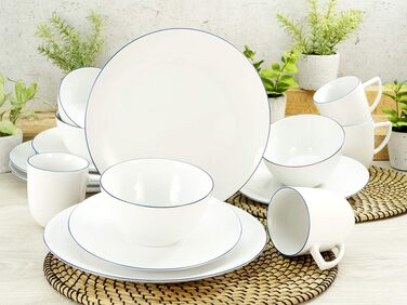 Набір посуду на 4 персони, 16 предметів, Enjoy Blue Line Creatable