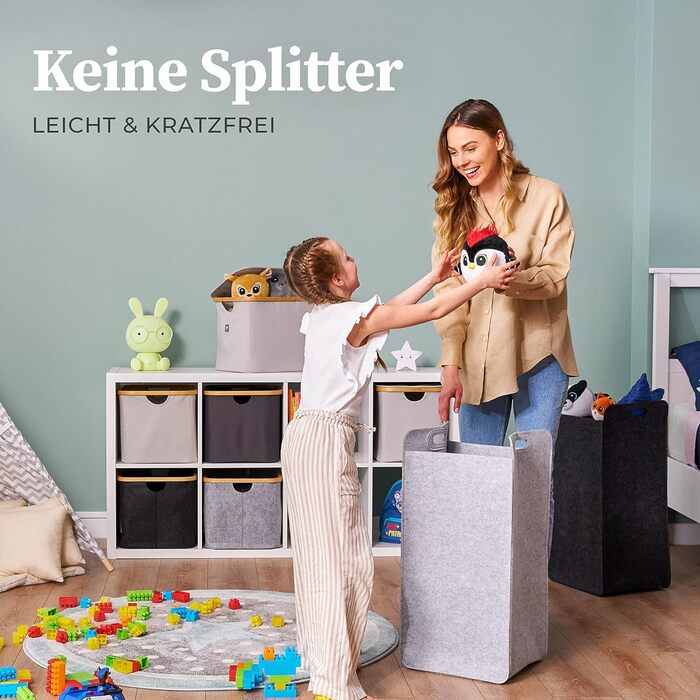 Кошики для зберігання, сумісні з IKEA KALLAX Shelf - Кошик для зберігання деревини Small Anthracite - Коробка для зберігання Полиця Кошик для зберігання - Паперовий ящик Кошик з фетру Складний кошик для білизни (75 л, темно-сірий)