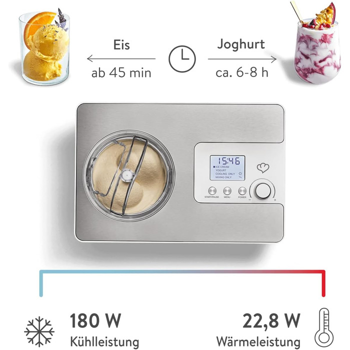 Морожениця і йогуртниця 2,0 л з компресором, що самоохолоджується 180 Вт Springlane Kitchen