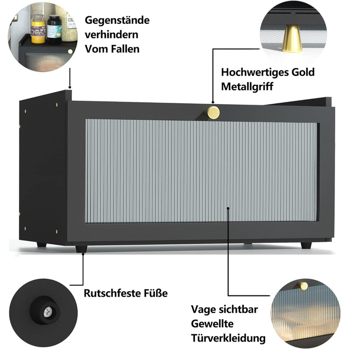 Бамбукова хлібниця 40 x 25 x 21 см чорна AINILE